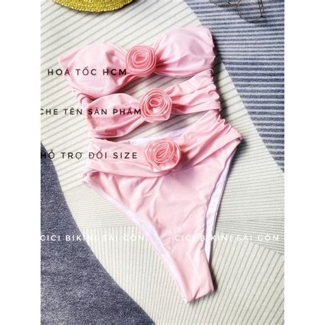 Bikini thiết kế 1 mảnh cao cấp dính hoa phong cách nàng thơ sang chảnh Shopee Việt Nam