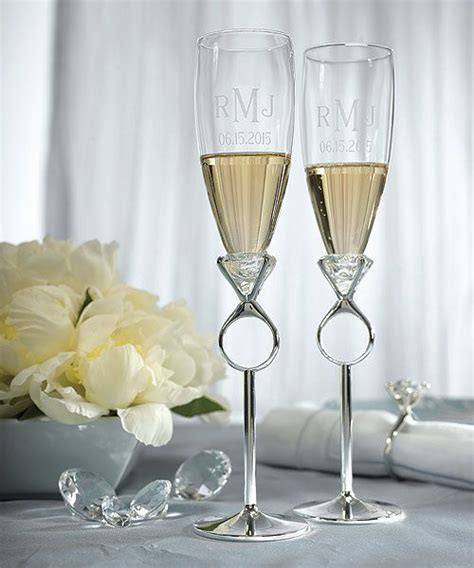 Diamond Ring Champagne Flutes Wedding Champagne Flutes Diamond Wedding Theme Wedding