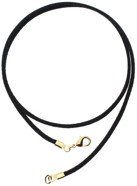 Black Satin Silk Cord Necklace