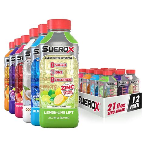 SueroX Zero Sugar Electrolyte Drink for Hydration and Recovery, Unique ...