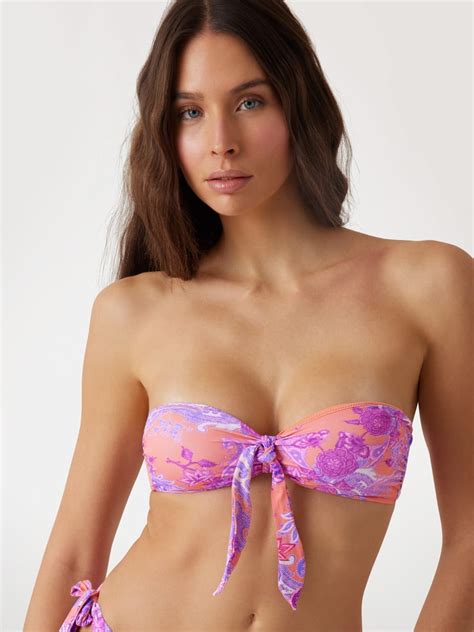 GUESS Knotted Bandeau Bikini Top Women