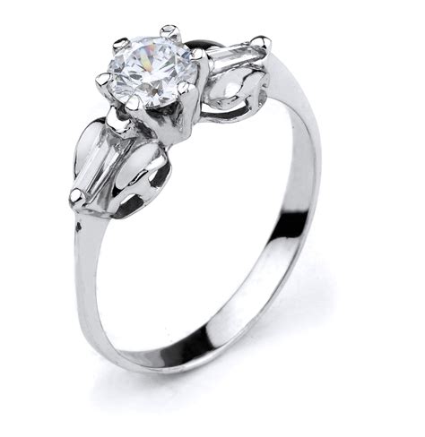 Engagement Ring Cz Engagement Ring White Gold Cz Engagement Ring Cz Solitaire Engagement