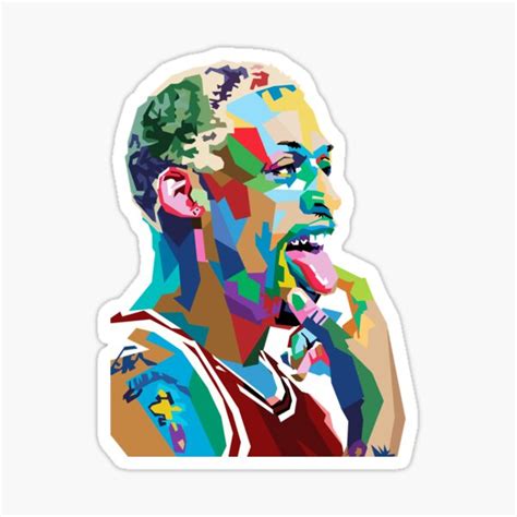 Dennis Rodman PopArt WPAP Sticker For Sale By DennisRodmanNBA Redbubble