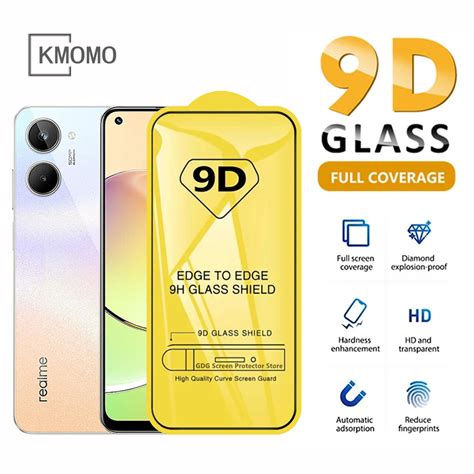 9d Full Glue Clear Tempered Glass For Realme C53 C51 C55 C35 11 10 9i 9 Pro 8i 8 7i 7 6 Pro