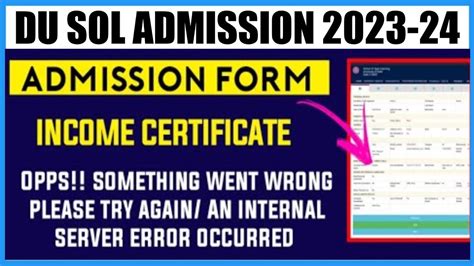 Sol Ug Admission 2023 Income Certificate Passport Required Problem