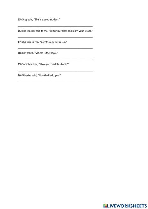 narration chang  interactive worksheets