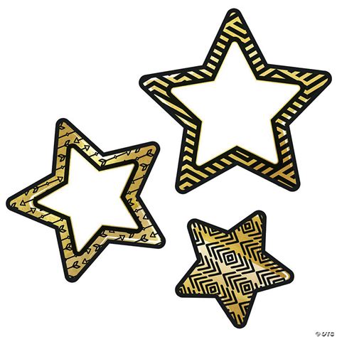 Carson Dellosa Education Black And Gold Stars Cut Outs Oriental Trading