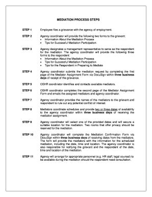 Fillable Online Mediation Process Steps Fax Email Print Pdffiller