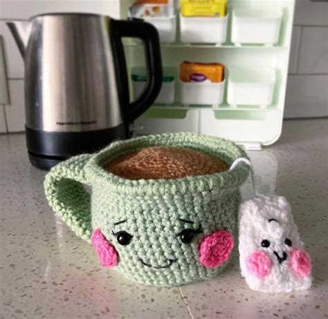 Amigurumi Crochet Tea Cup And Tea Bag Etsy