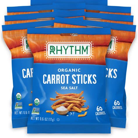 Rhythm Superfoods Carrot Sticks Sea Salt Organic And Non Gmo 06 Oz