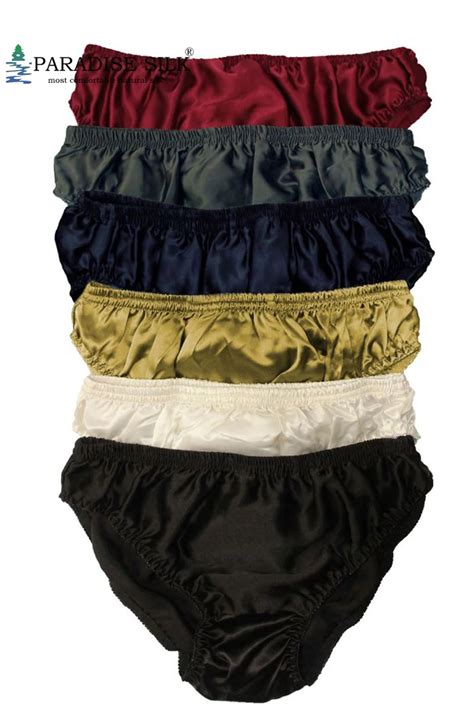 Men Panties 6 Pairs 100 Pure Silk Men Bikini Briefs Sexy Underwear Size S M L