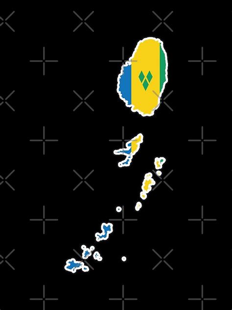 "St Vincent and the Grenadines National Flag Clipped into Map of St ...