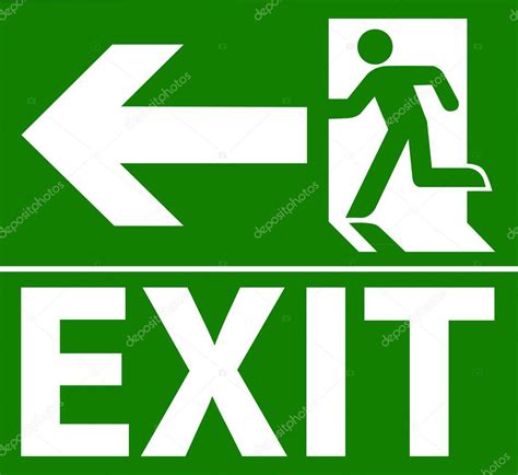 Green exit emergency sign — Stock Vector © pockygallery #12034685