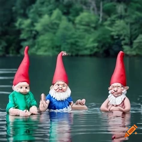 Three Gnomes By The Lake On Craiyon