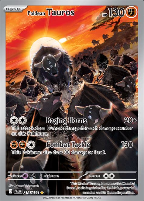 Paldean Tauros Paldea Evolved Illustration Rare Pokemon TCG