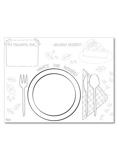 Printable Thanksgiving Placemat To Color Yes We Made This