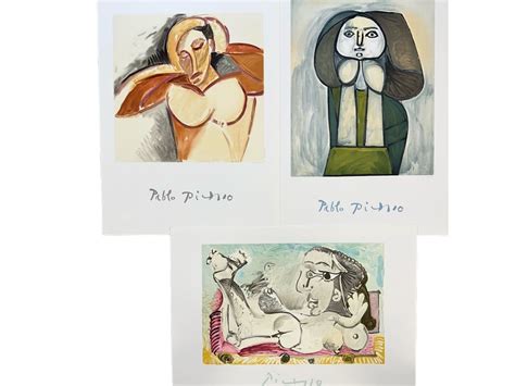 3 Pieces By Pablo Picasso Lithographs From The Collection Marina Picasso 1 Titled Nu Couche