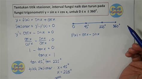 Tutorial Cara Menentukan Titik Stasioner Interval Fungsi Naik Dan