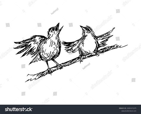 Sketch Cute Bird Vector Illustration On Stock Vector (Royalty Free ...