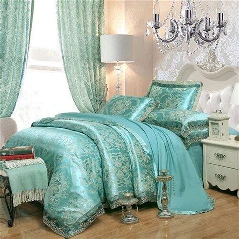 Gold Silver Coffee Jacquard Luxury Bedding Set Queen King Size Stain