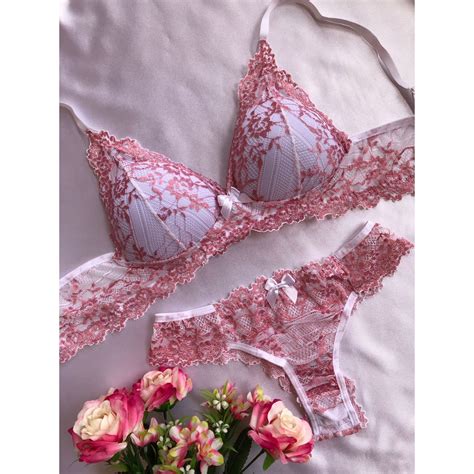 Kit 5 Conjuntos Lingerie Luxo Calcinha e Sutiã Importado e Nacional