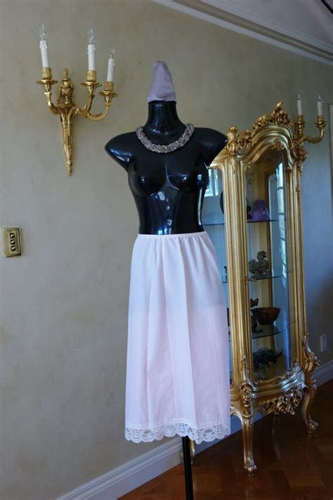 Vintage St Michael Silky Nylon Half Slip In Pink With White Etsy