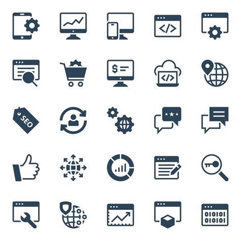 Glyph Icons For Seo And Development 19775931 Vector Art At Vecteezy