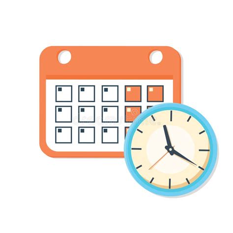 Calendario Del Vector E Icono Del Reloj Horario Cita Concepto