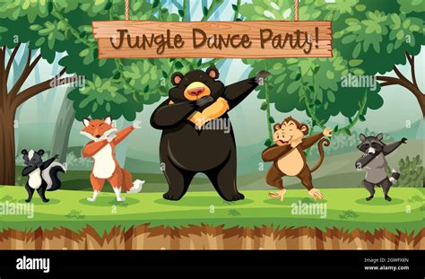 Jungle dance party animals Stock Vector Image & Art - Alamy