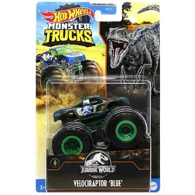 Hot Wheels Monster Trucks Jurassic World Velociraptor Blue