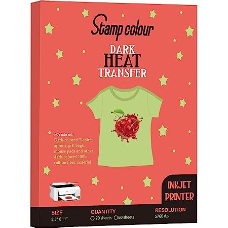 Amazon Stamp Colour Iron Heat Transfer Paper For Dark Fabric