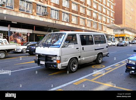 South African Minibus Taxi On Road Braamfontein Johannesburg Gauteng South Africa Stock