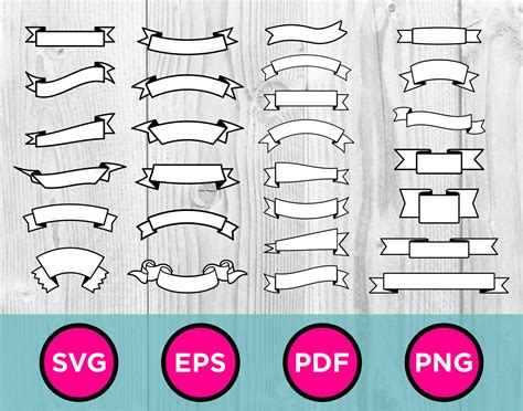 Banners Ribbons Svg Ribbons Svg Labels Stencils Printable Ribbons