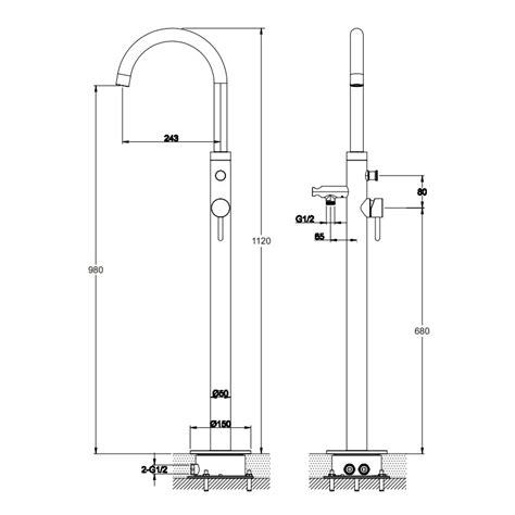 Omnires Y Y Black Gold Bateria Wolnostoj Ca Y Blgl Lazienkarium Pl