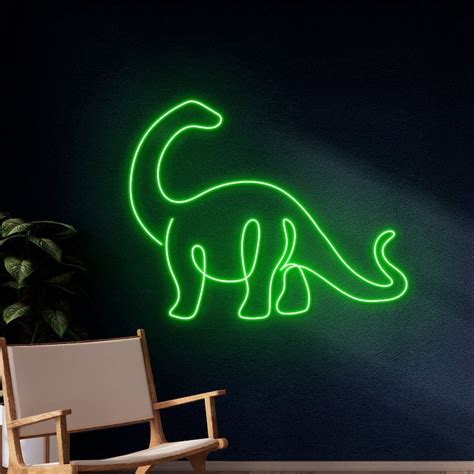 Handmadetneonsign Dinosaur Neon Light Dinosaur Led Light Jurassic Park Led Sign Wall Décor