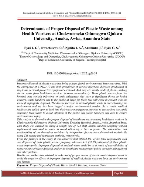 PDF DETERMINANTS OF PROPER Plastic Waste Disposal