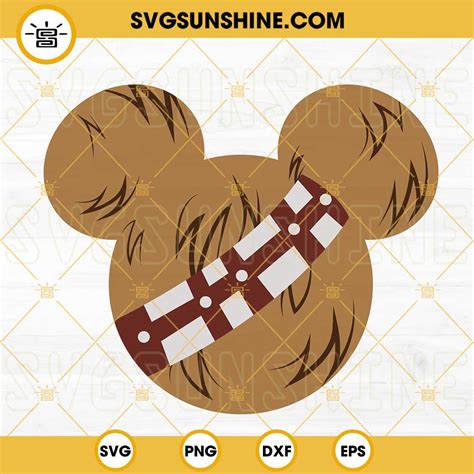 Chewbacca Mickey Mouse Svg Chewie Svg Disney Star Wars Svg Png Dxf