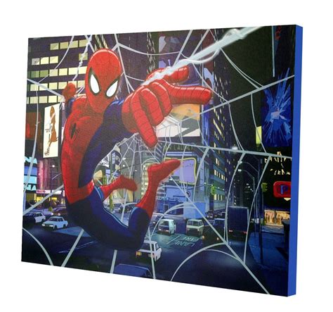 Marvel Spiderman Light Up Canvas Wall Art With Bonus Led Lights