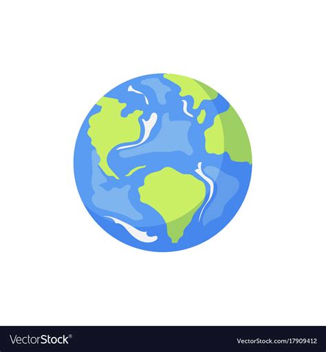 Cartoon flat globe isolated Royalty Free Vector Image