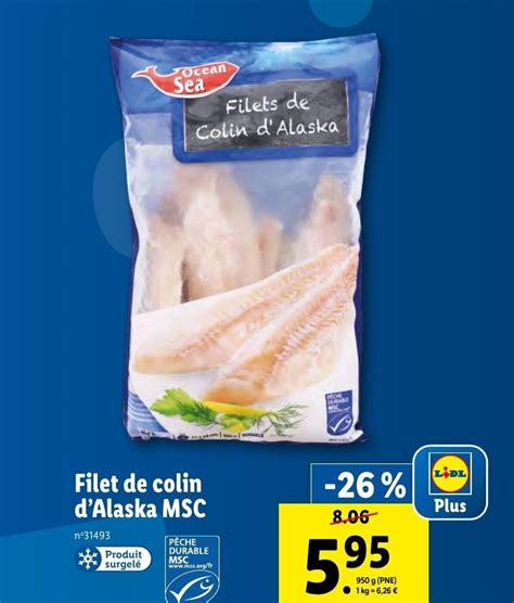 Promo Filet De Colin D Alaska Msc Chez Lidl