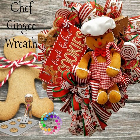 Chef Gingee Wreath Wreaths For Front Door Door Wreaths Christmas