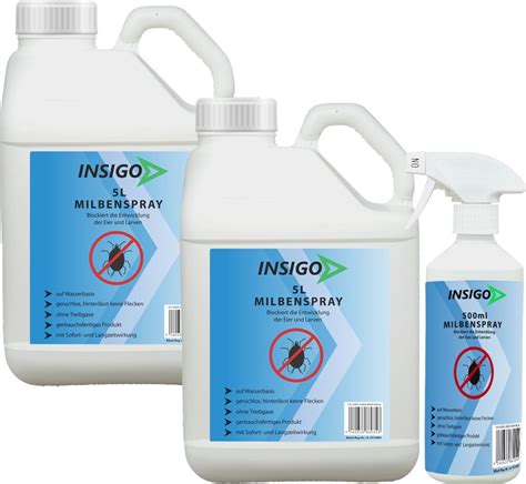 Insigo Milbenspray Gegen Milben Hausstaubmilben Milben Eier L