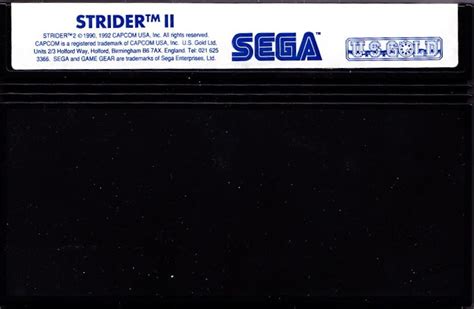 Strider 2 1992 Sega Master System Box Cover Art Mobygames