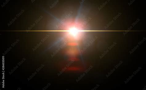 Sunny Lens Flare Effect Overlay Texture With Light Streaks Stock