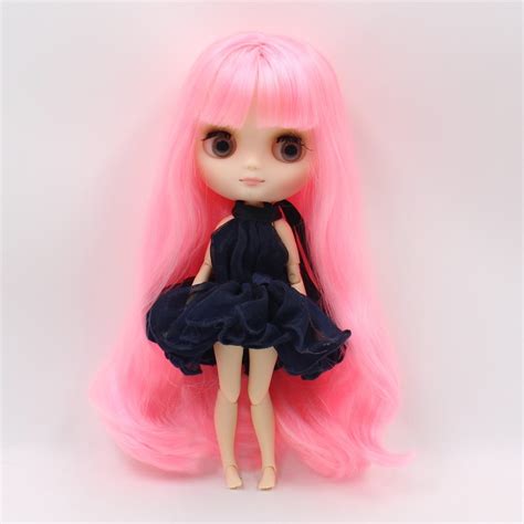 Blyth Middie Doll 18 20cm Matte Frosted Face Joint Body Pink Hair With Bangsfringes T Toy