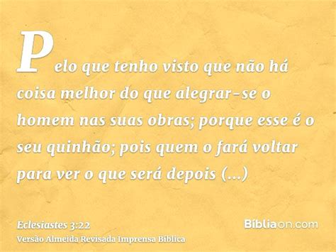 O Que Significa Quinhão Na Bíblia - Eclesiastes 3:22 - Bíblia