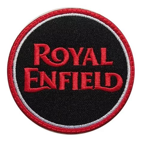 Parche Bordado Royal Enfield Texto Circular Color Rojo