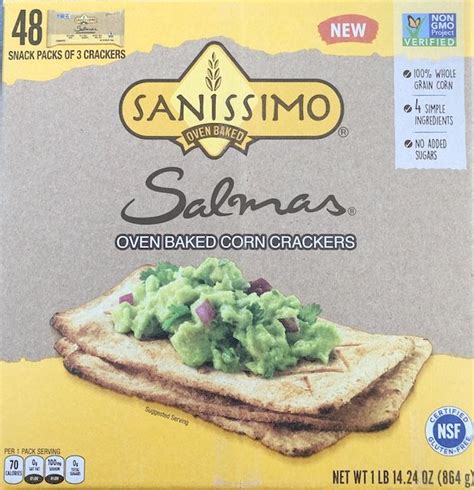 Salmas Sanissimo Oven Baked Corn Crackers 48 Ct