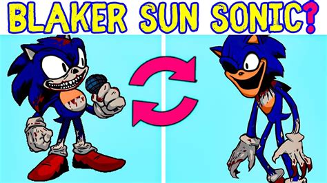 Faker Sonic Sonic Black Sun Blaker Sun Sonic Fnf Swap Characters