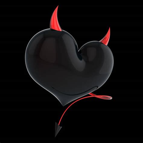 10 Black Devil Heart Horned Love Cheater Concept Stock Photos